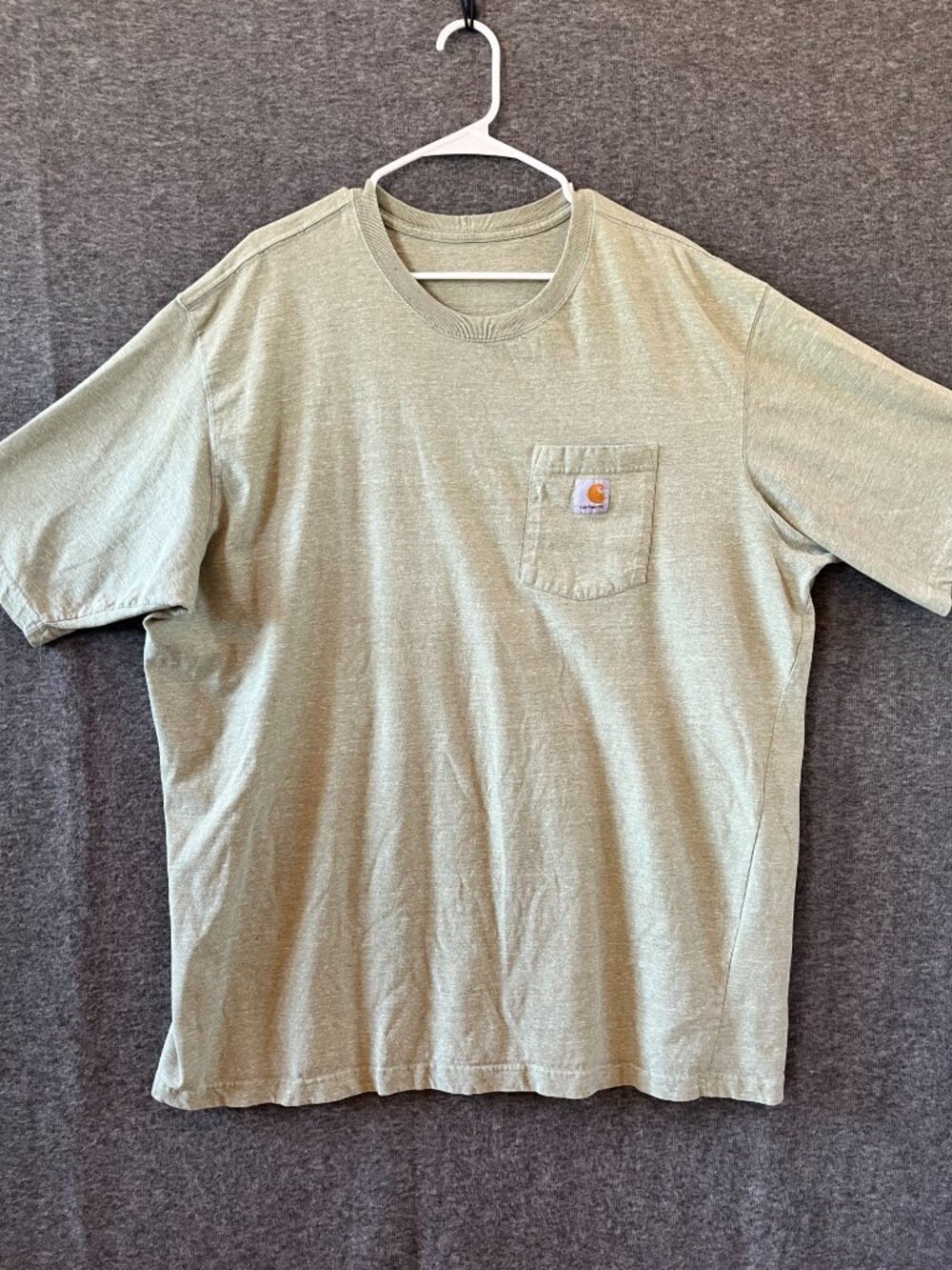 carhartt short sleeve tshirt 2XL soft mint green cotton front pocket big & tall